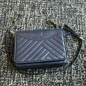 Leather Navy Blue Tori Burch Handbag